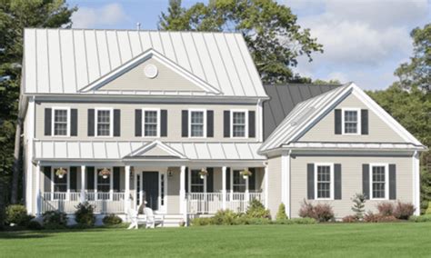 white house with white metal roofing|metal roof house color combinations.